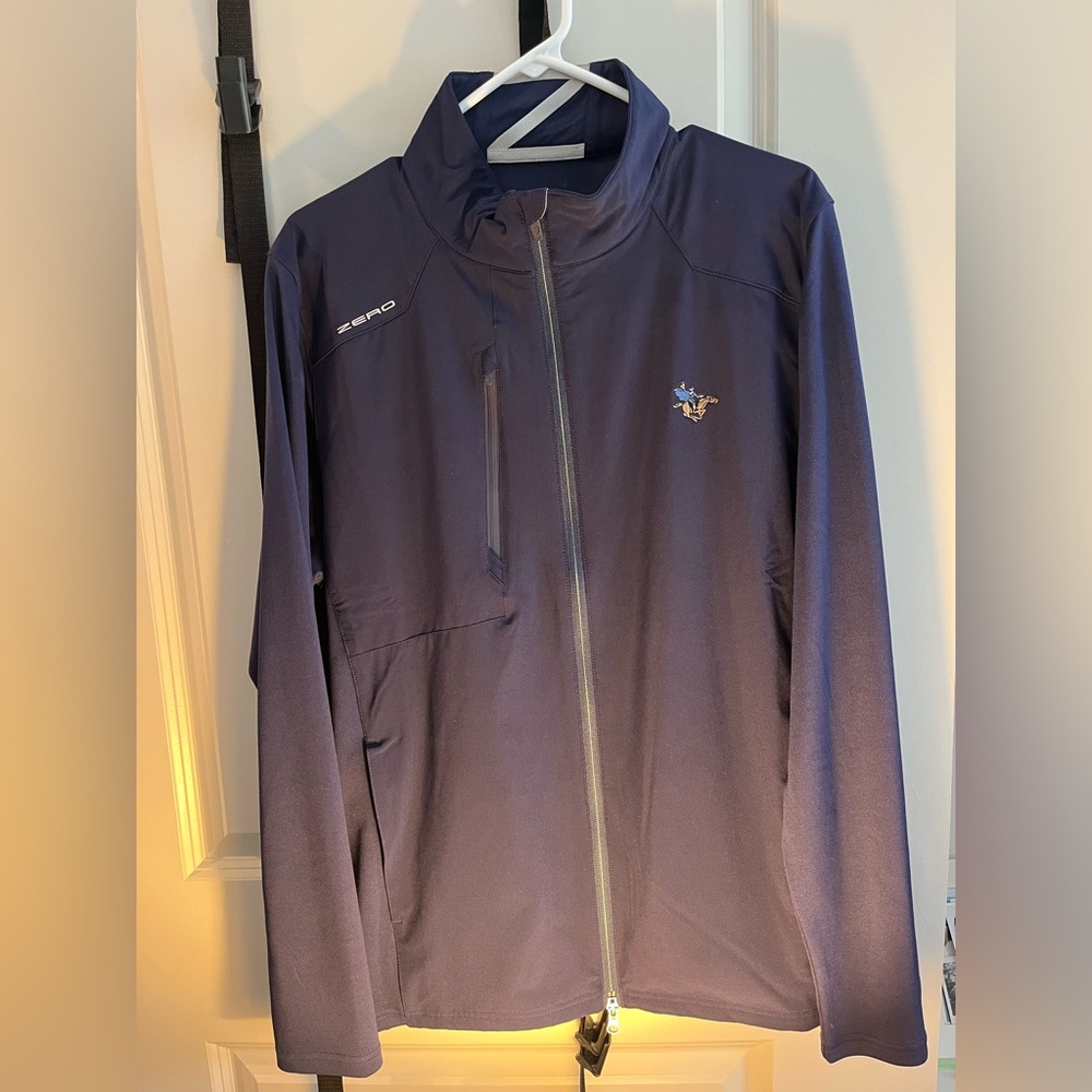 Golf Sleepy Hollow Zero Restriction Navy Blue Jacket with Embroidered Logo